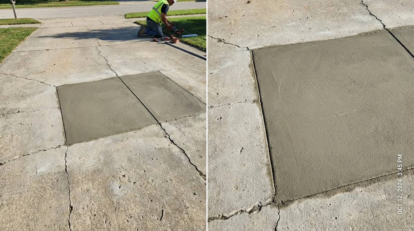 Repaired and restored concrete surface in Madison, AL